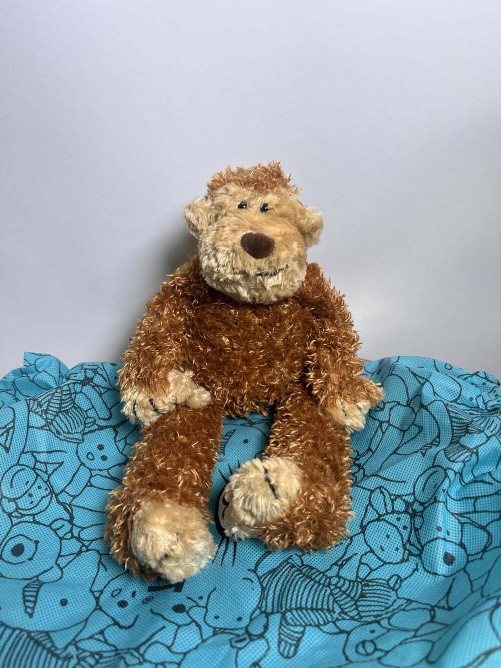 Retired Jellycat Junglie Monkey Shaggy Brown Plush Stuffed Animal with Dust Bag